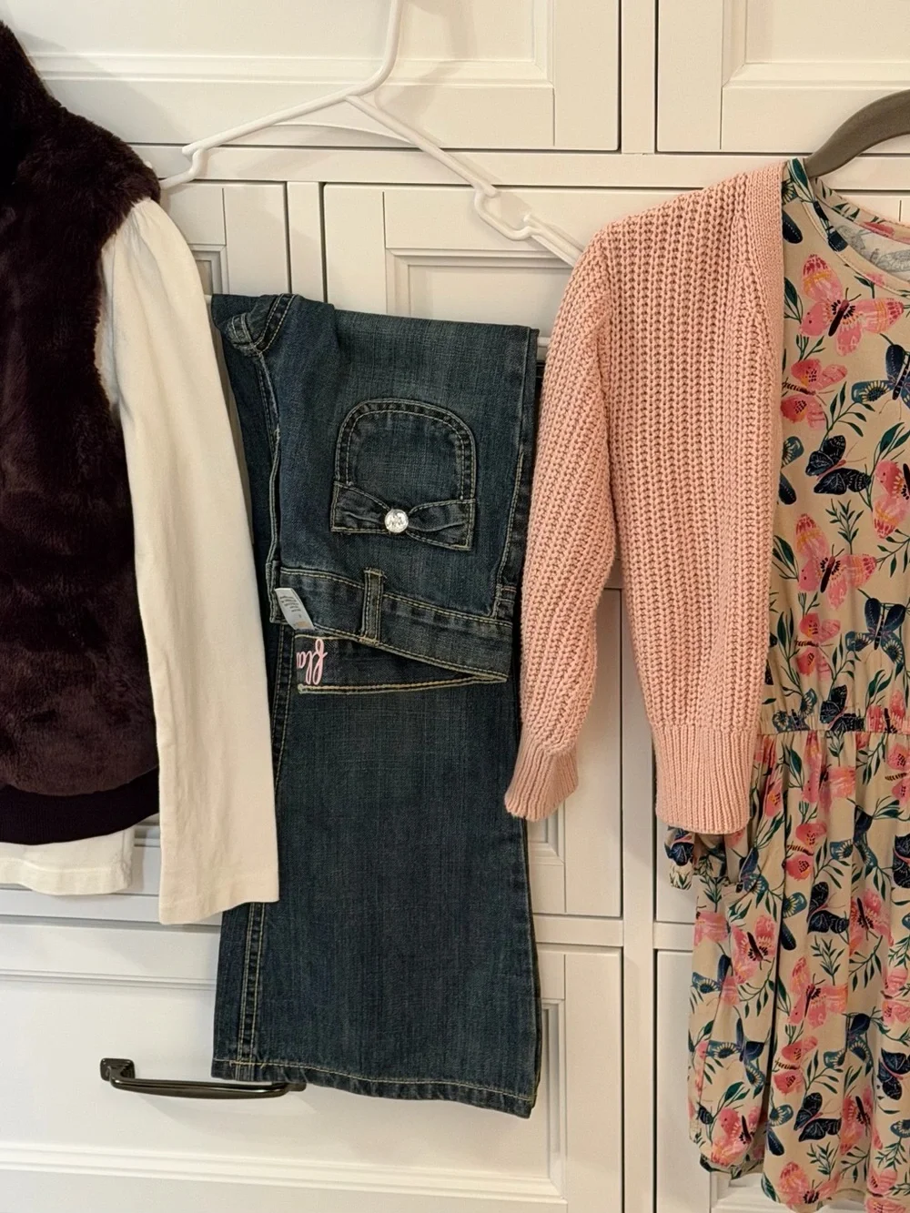 Gymboree M 7/8 Lot - Vest Flare Jeans White Top Floral Dress EUC